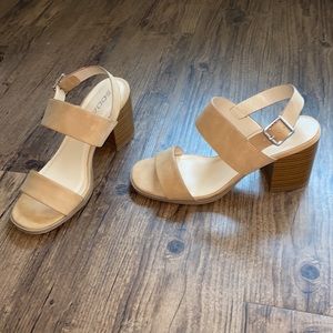 Soda nude wedge heels